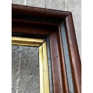 Antique Victorian Walnut Wood Picture Art Frame Gold Gilt Black Brown Painting